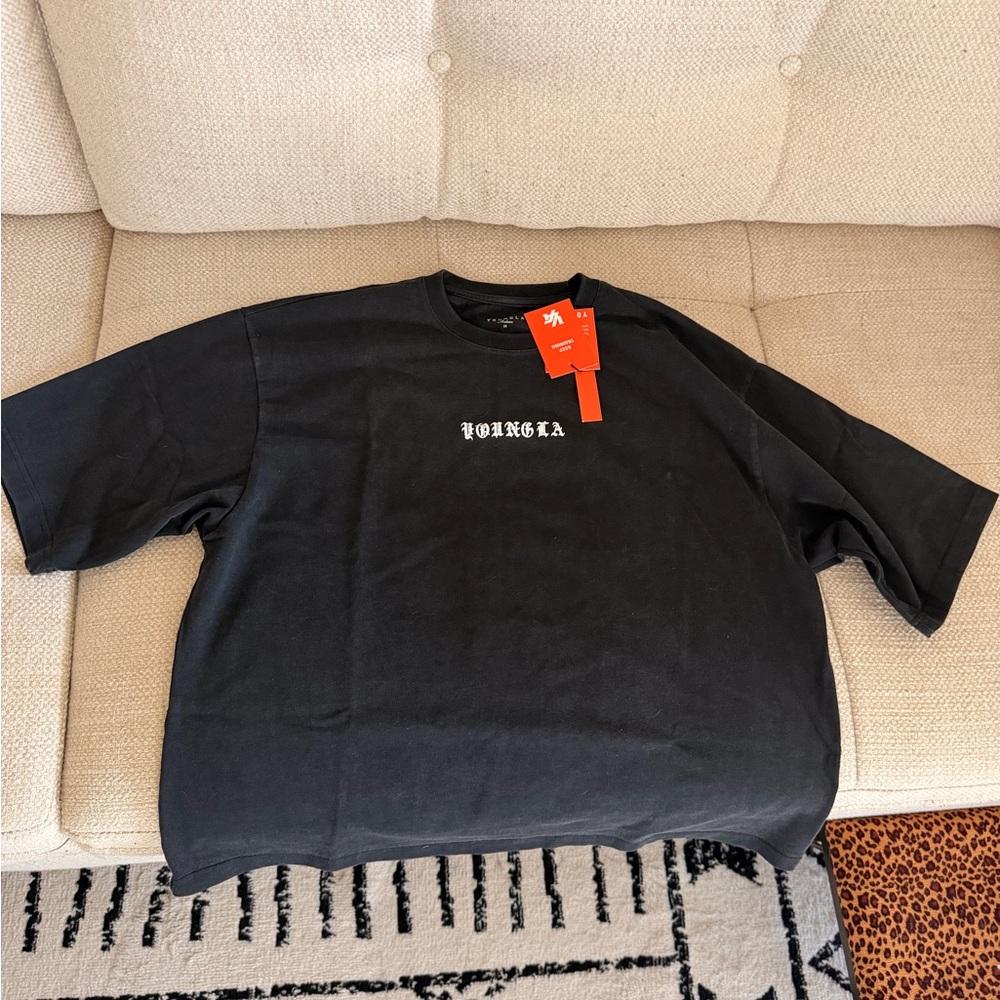 YoungLA distressed black tee